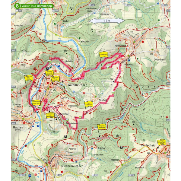 WANDERKARTE LEPORELLO WÄLLER TOUREN WESTERWALD 1:25000 - Wanderkarte