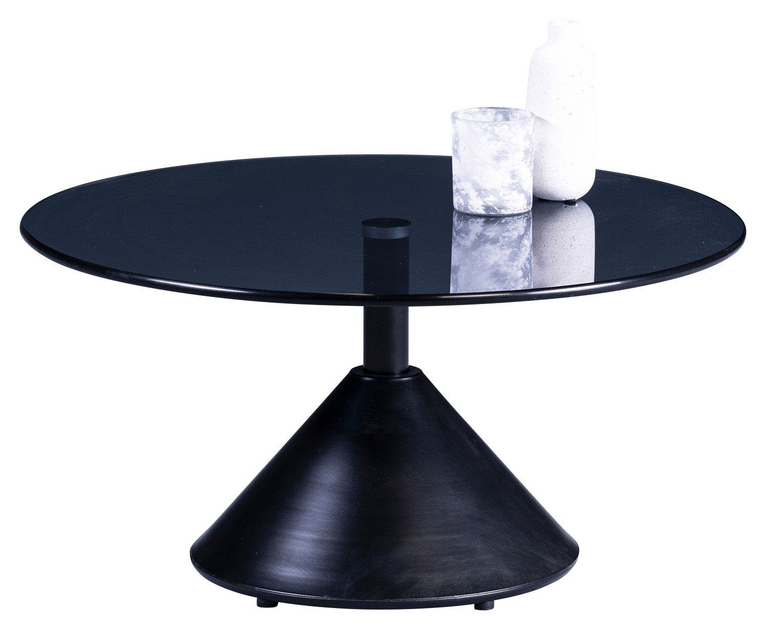 M2 Kollektion Couchtisch Couchtisch, MIEKE, Glas, Grau, Ø 80 cm