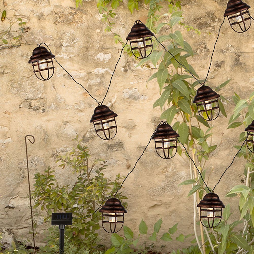 etc-shop LED Solarleuchte, LED-Leuchtmittel fest verbaut, Warmweiß, Solarleuchte Außenlampe Gartenleuchte