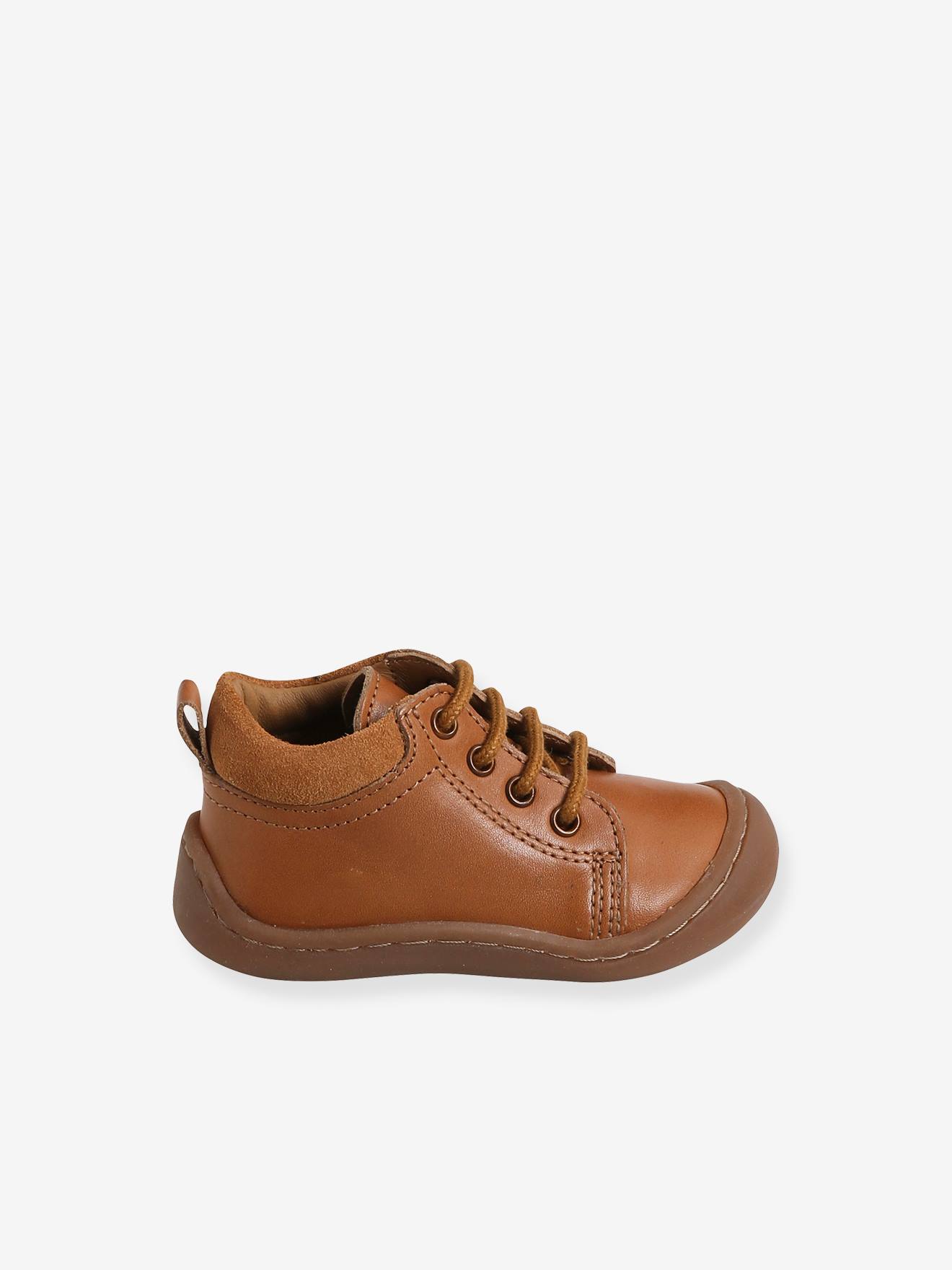 Bottillons cuir souple bébé mixte 4 pattes marron