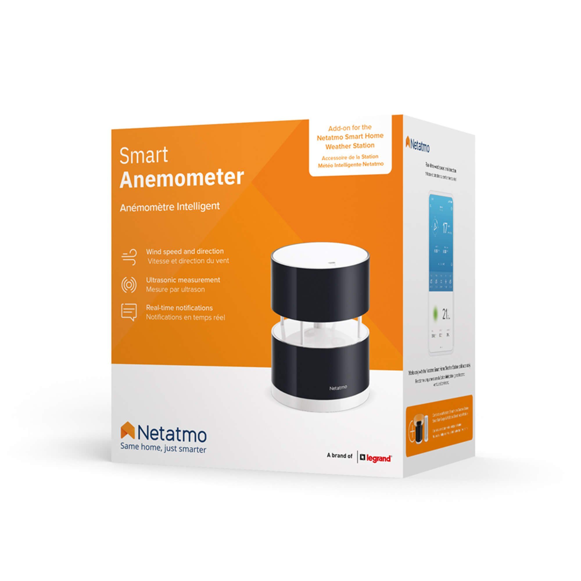 Netatmo Windmesser, Smartes Zusatzmodul für Netatmo Wetterstation, Smart-Home-Steuerelement