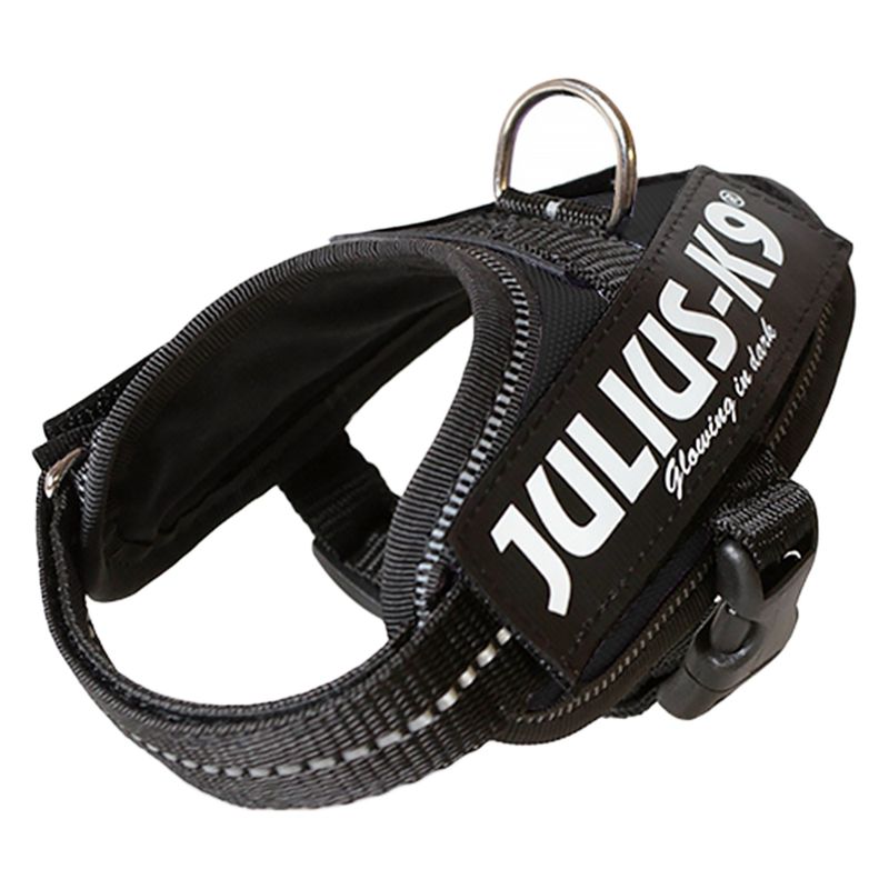 Sparset JULIUS-K9 IDC-Powergeschirr schwarz + Doppel-Führleine