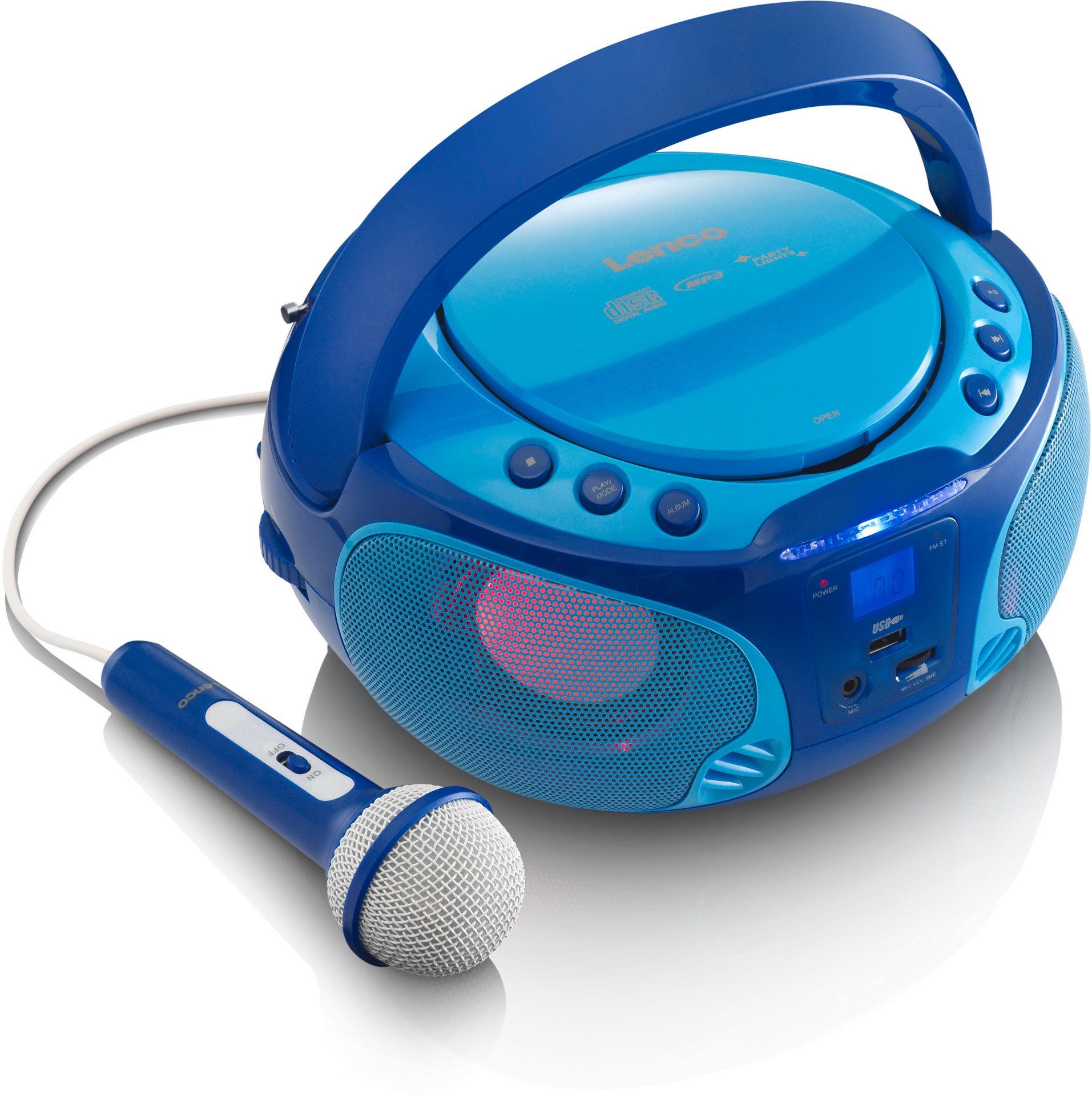 Lenco SCD-650BU CD-Radio m. MP3, USB, Lichteffekt, Mikro Boombox