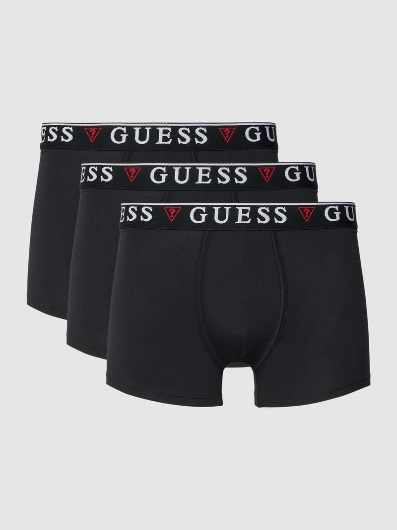 Trunks mit elastischem Bund Modell 'BRIAN HERO' im 3er-Pack in schwarz
