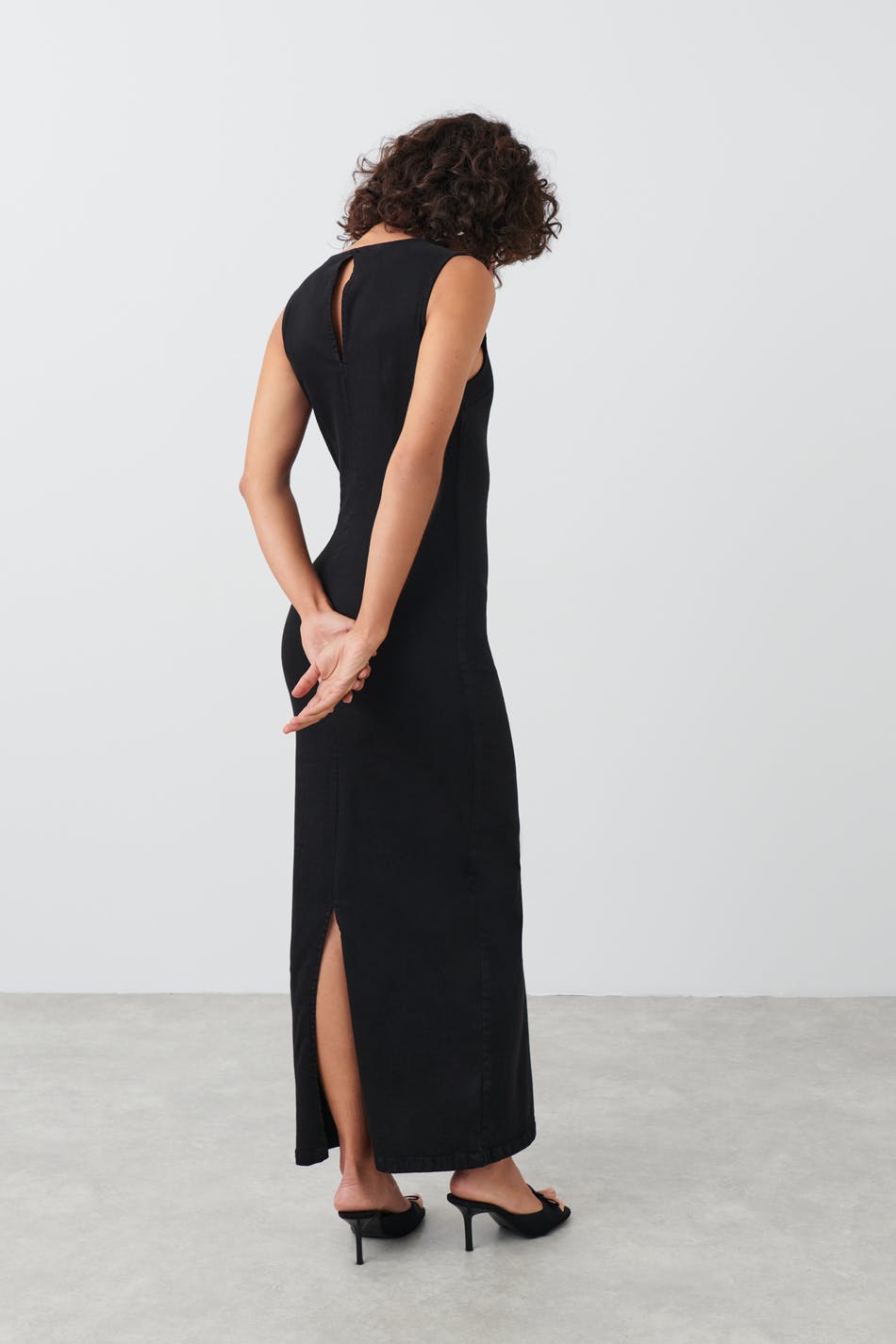 Column denim dress