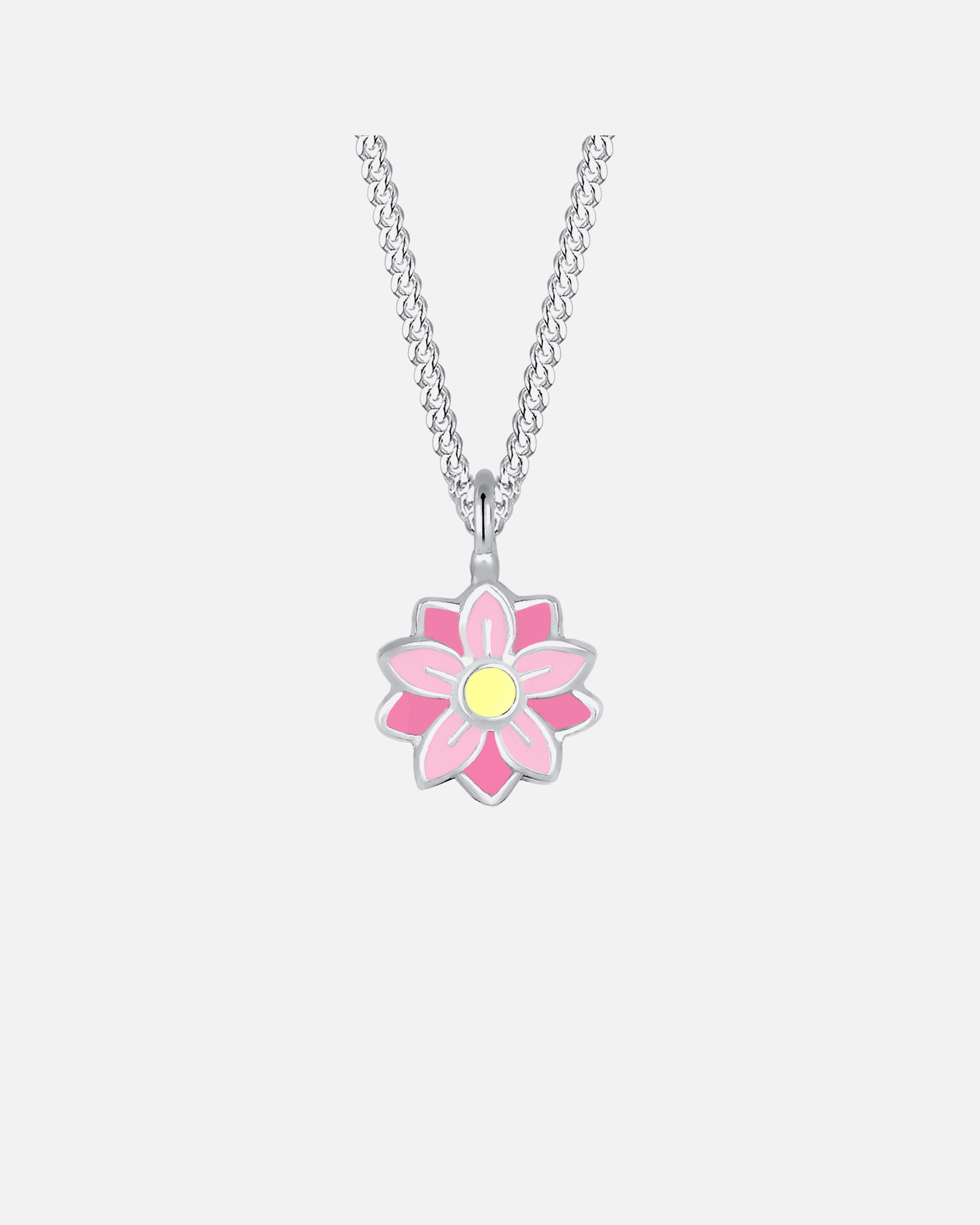 Colgante de mujer Elli con diseño de flor en tonos pastel, esmaltado - Plata (925/1000)