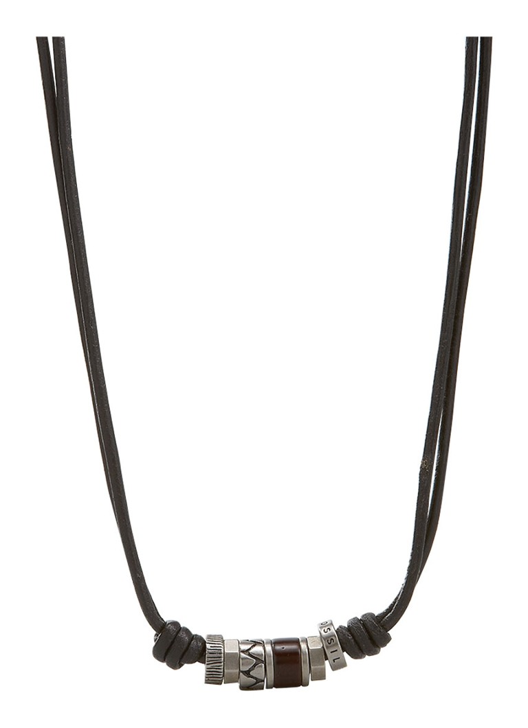 Collana in pelle fossilizzata con perline JF84068040