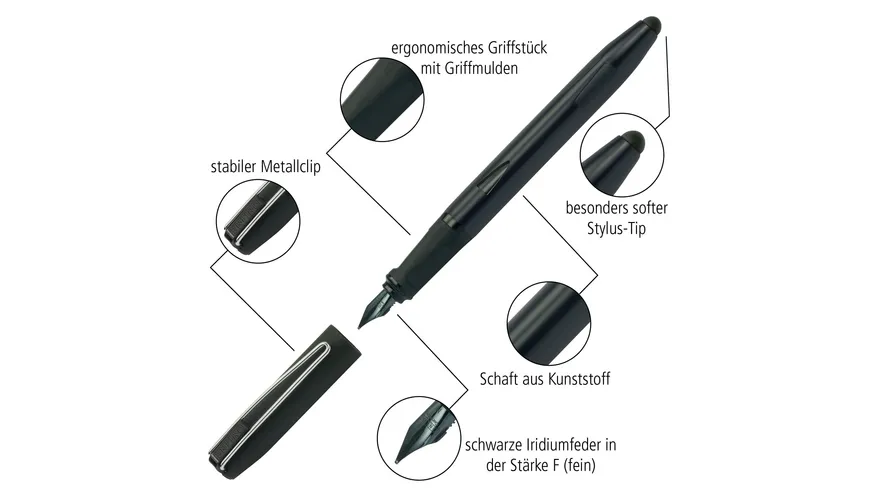 ONLINE Füllhalter Switch Plus Black Feder F