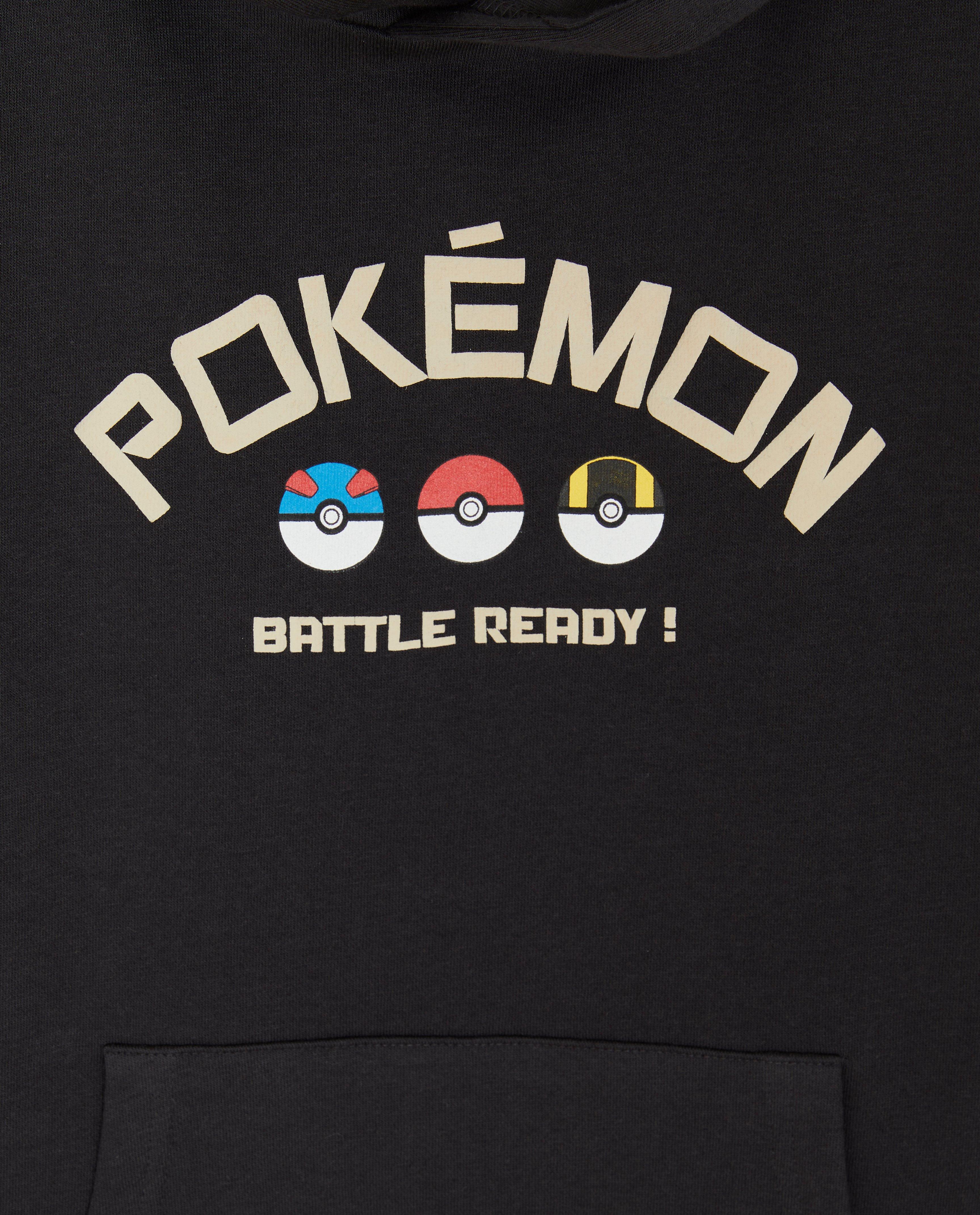 Hanorac Pokemon cu inscripția Pokémon, gri închis