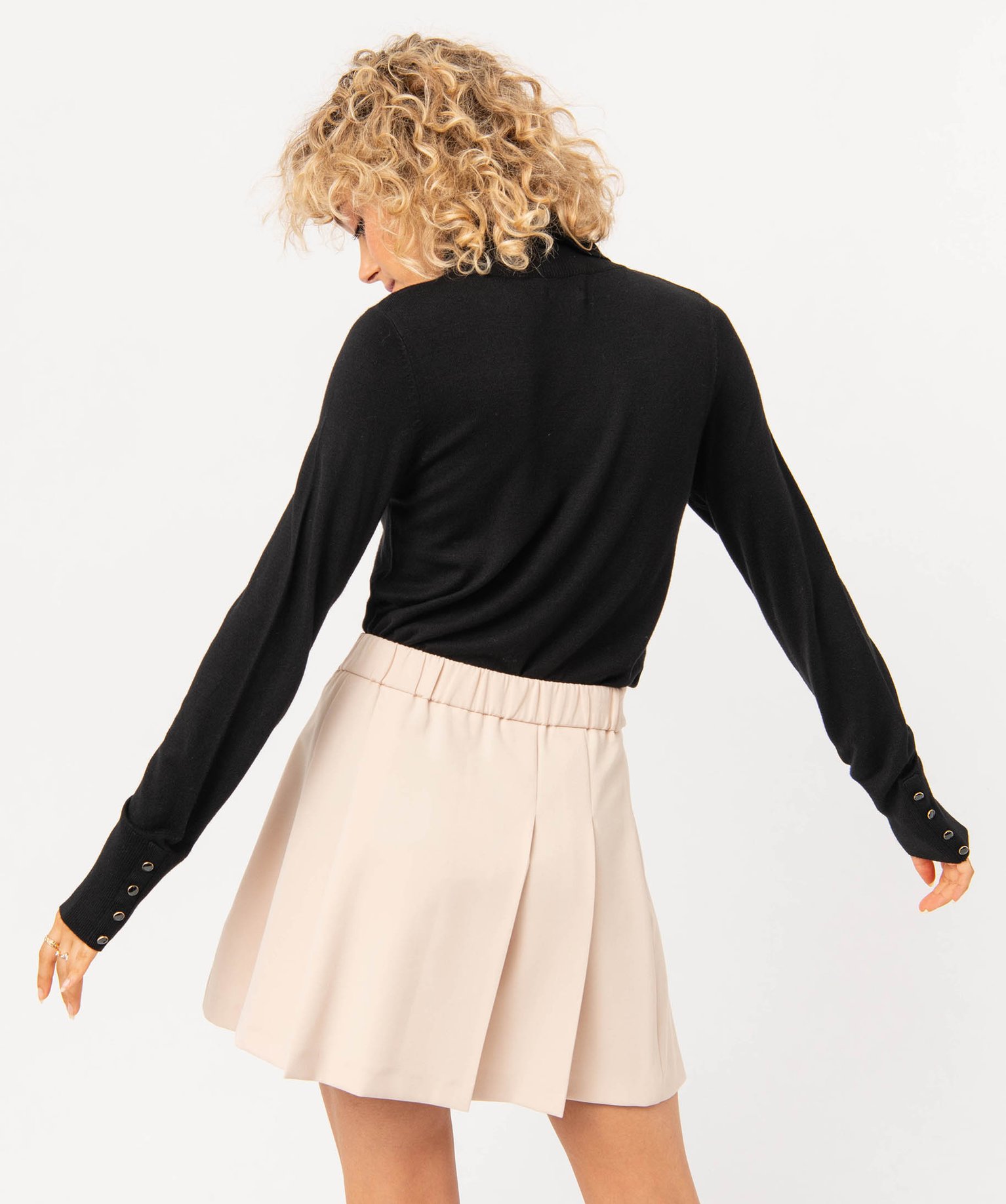 Pull à col roulé en maille fine femme noir | GEMO