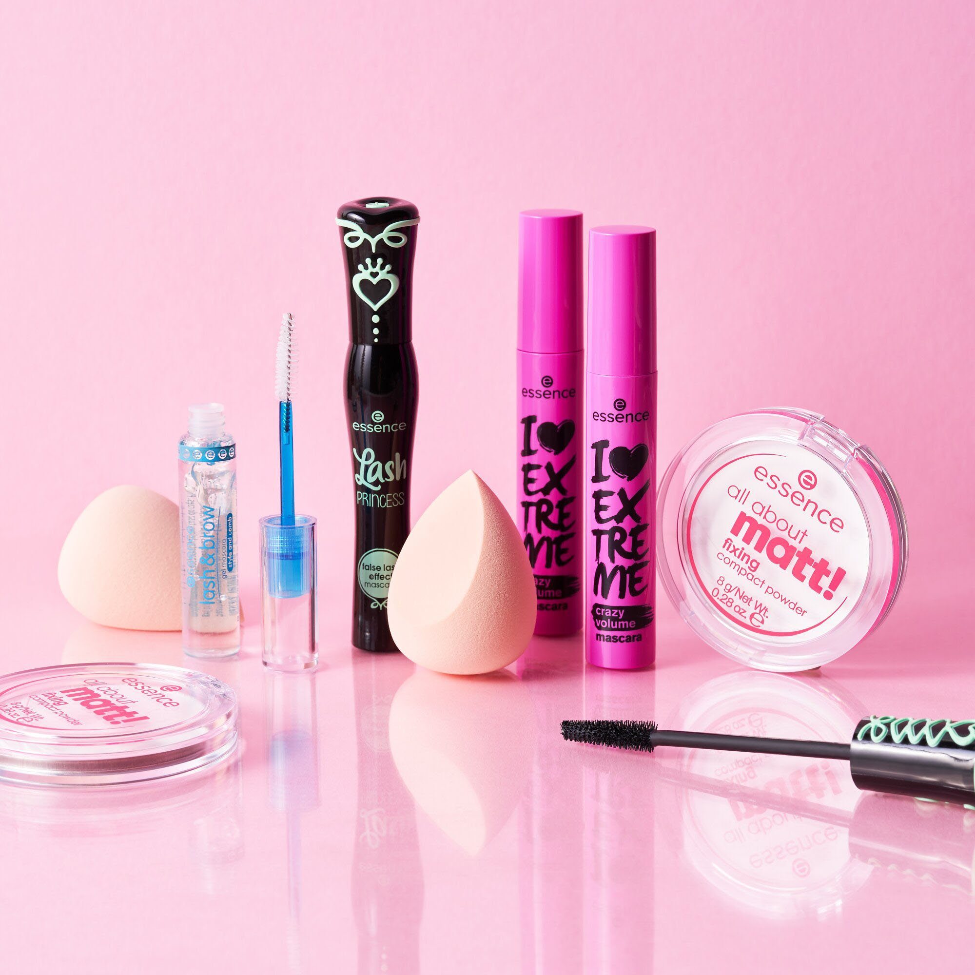 Essence Mascara lash & brow gel, 3-tlg., Wimperntusche und Augenbrauen-Gel, pflegend