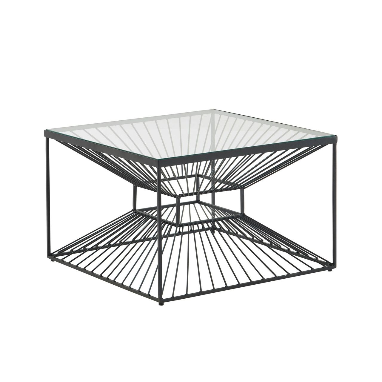 Skyport WOHNLING Couchtisch Glas 55x55x36 cm Sofatisch Wohnzimmertisch Tisch Quadratisch