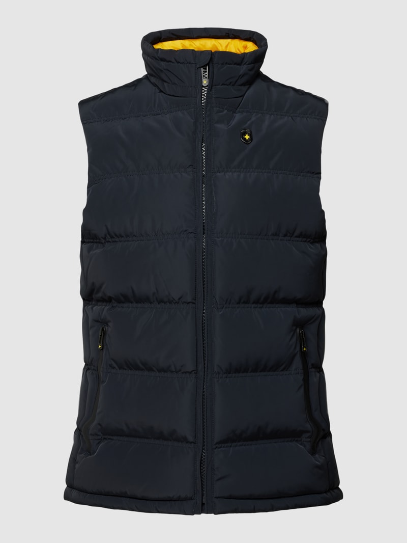 Steppweste mit Label-Applikation Modell 'SNOWDOME VEST' in marineblau