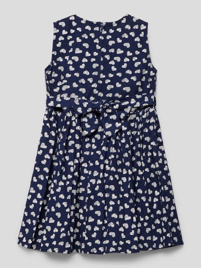Cordkleid mit Allover-Muster in marineblau