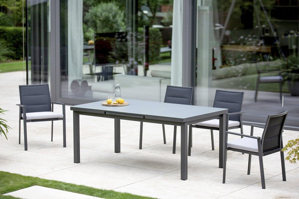 NIEHOFF GARDEN Gartentisch Niehoff Nancer Ausziehtisch Aluminium/Glasauflage (1)