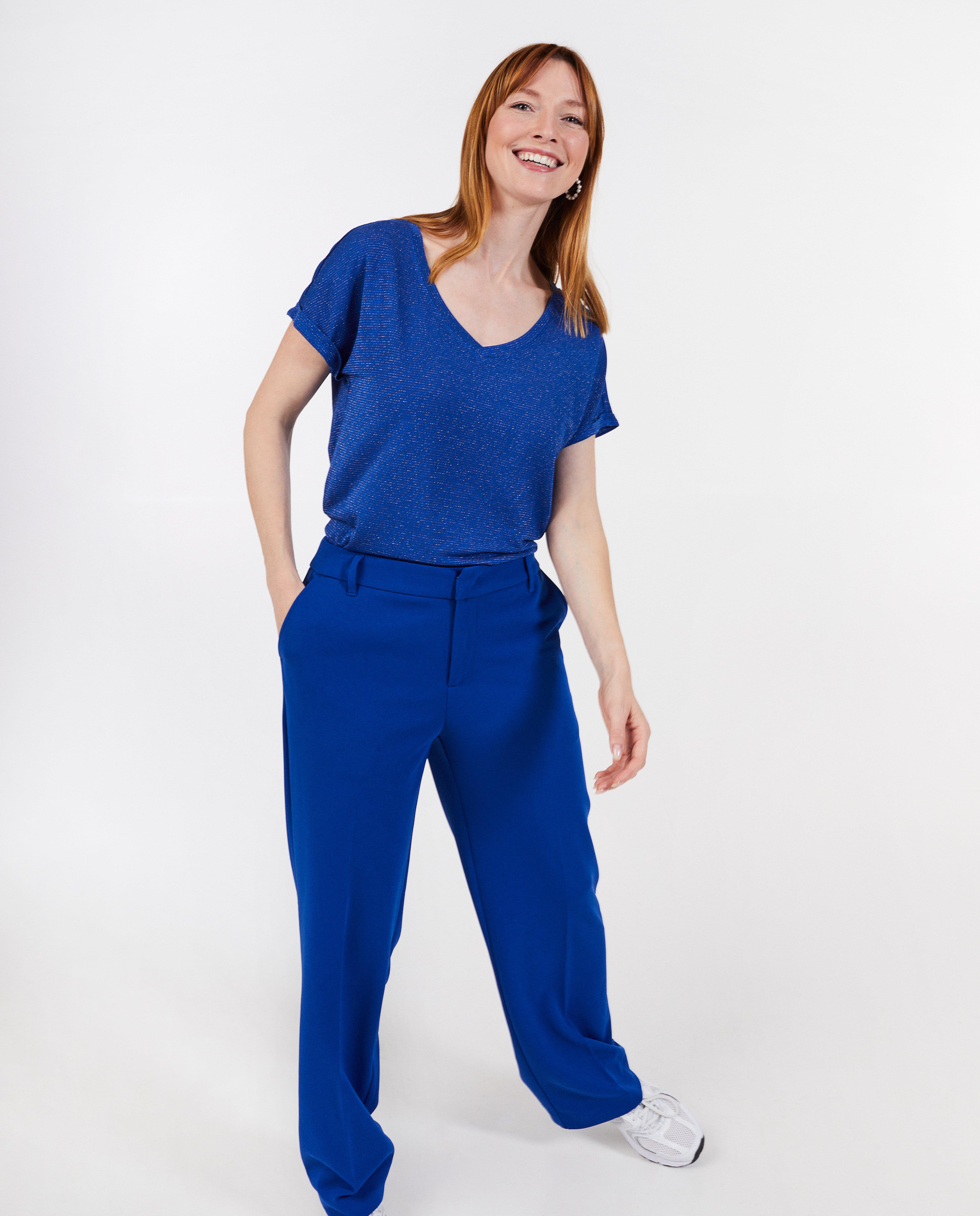 Tricou Sora cu dungi fine albastru închis