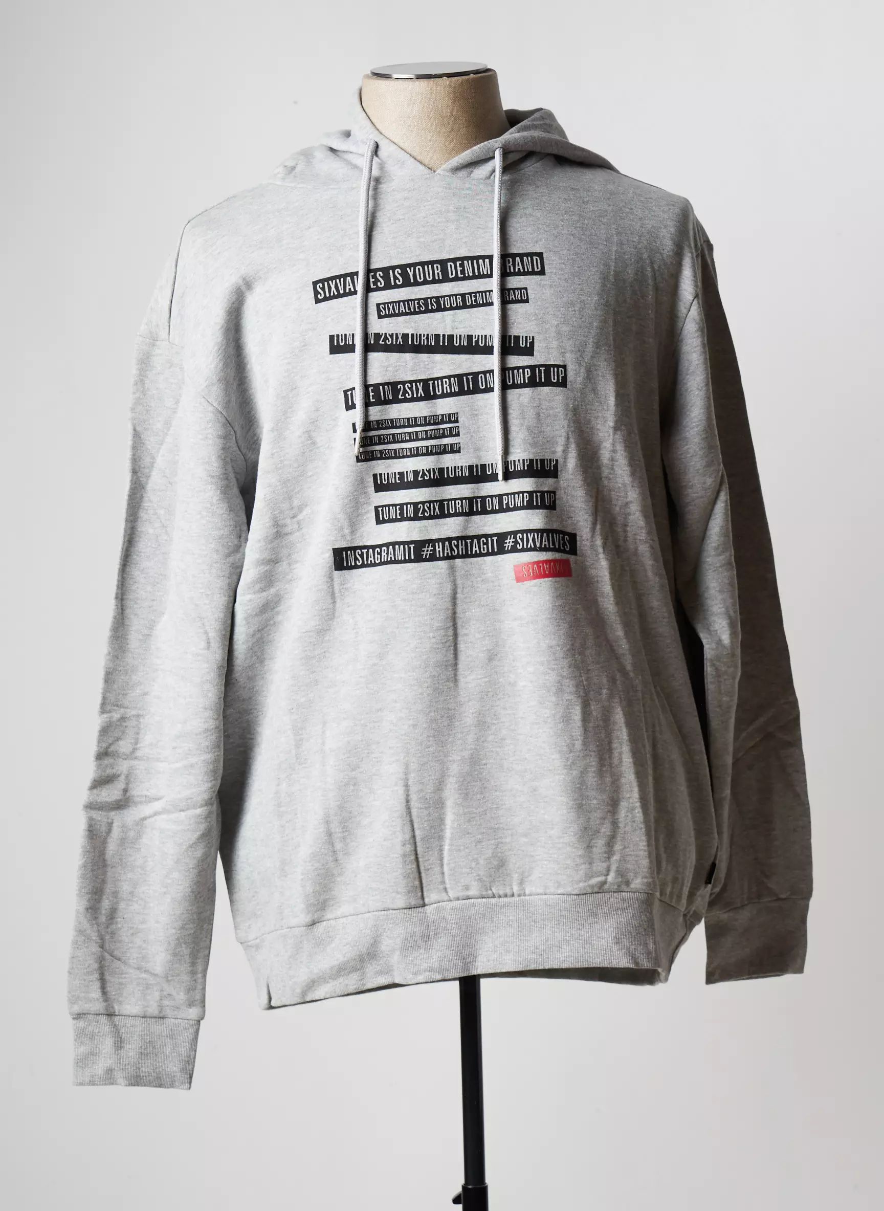 Six Valves Sweat Capuche Homme couleur gris