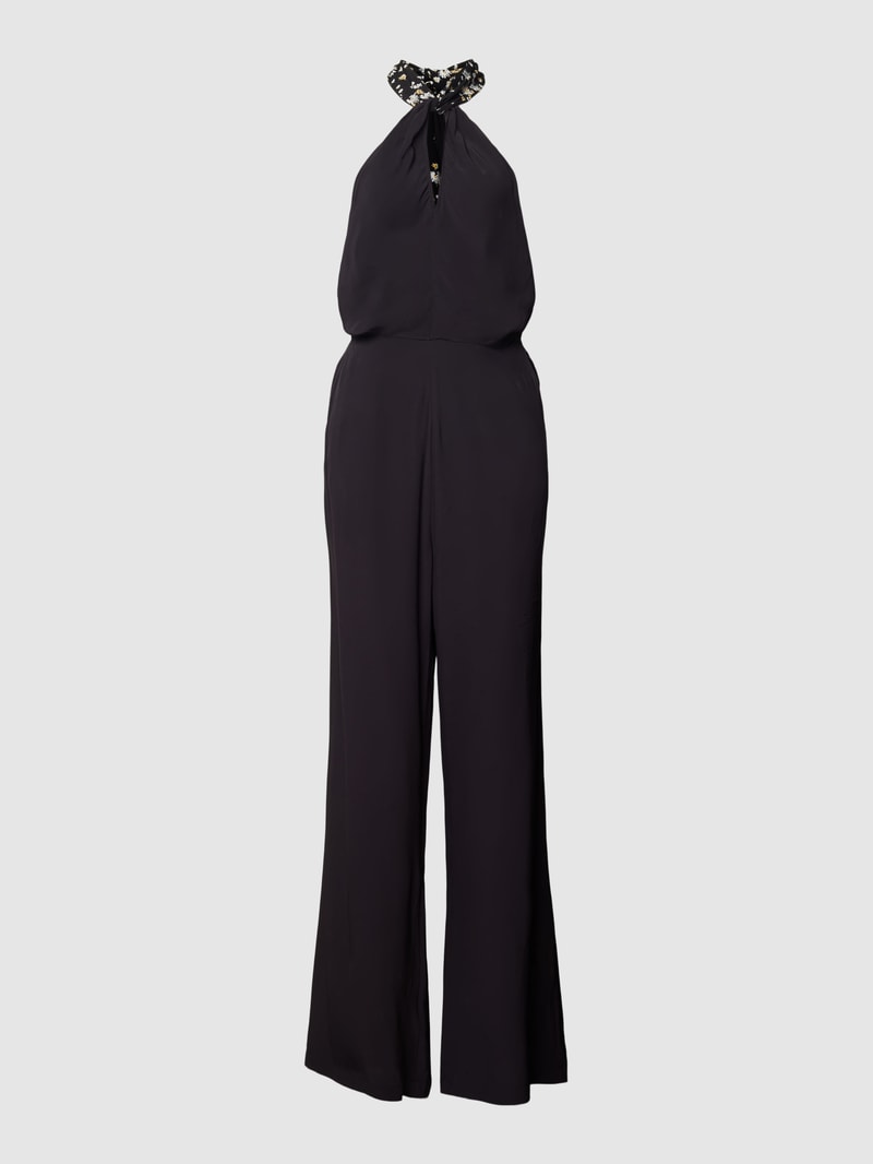 Jumpsuit mit Schlüsselloch-Ausschnitt in schwarz