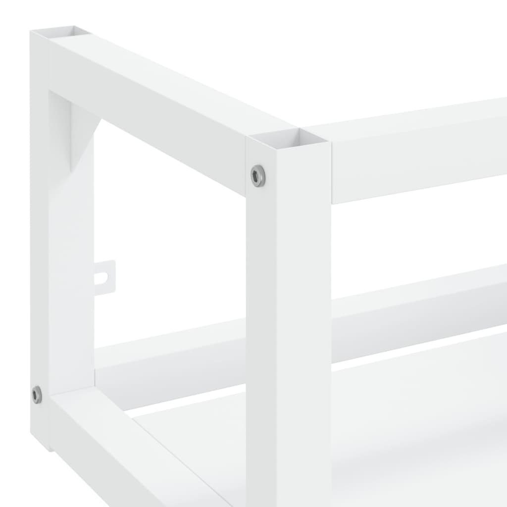 vidaXL Badezimmerspiegelschrank Badezimmer Wand-Waschtischgestell Weiß 79x38x31 cm Eisen (1-St)