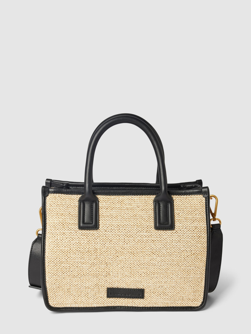 Tote Bag mit Label-Detail Modell 'LENA' in sand