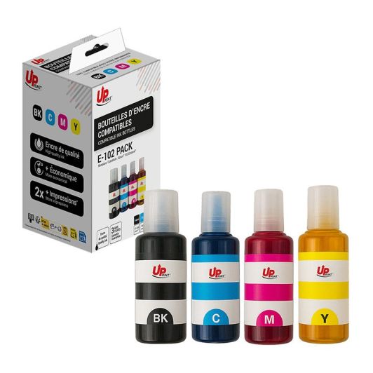 Cartuș de cerneală UPprint compatibil Epson EcoTank 102 – pachet de 4 – magenta, cyan, negru, galben
