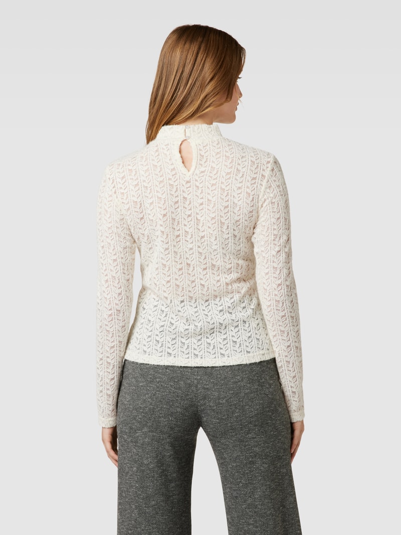 Longsleeve mit Stehkragen in ecru