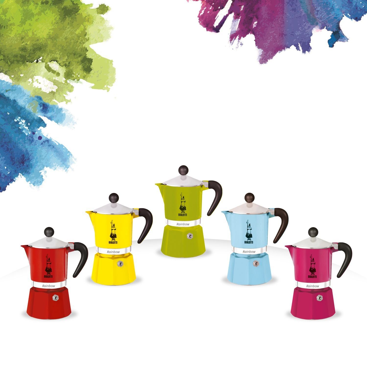 BIALETTI Espressokocher Rainbow Rot für eine Tasse