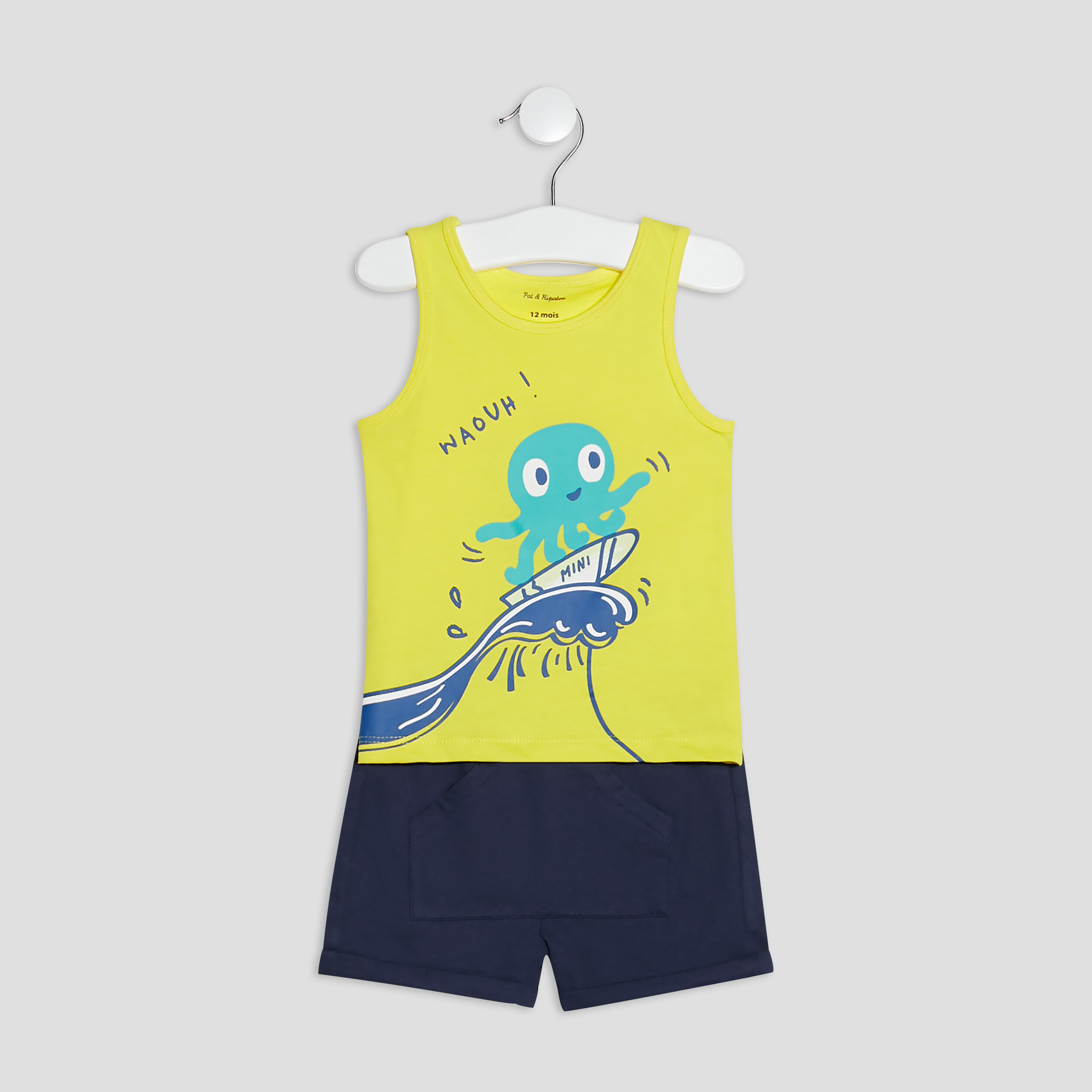 Ensemble 2 pièces short et débardeur jaune bébé garçon | La Halle