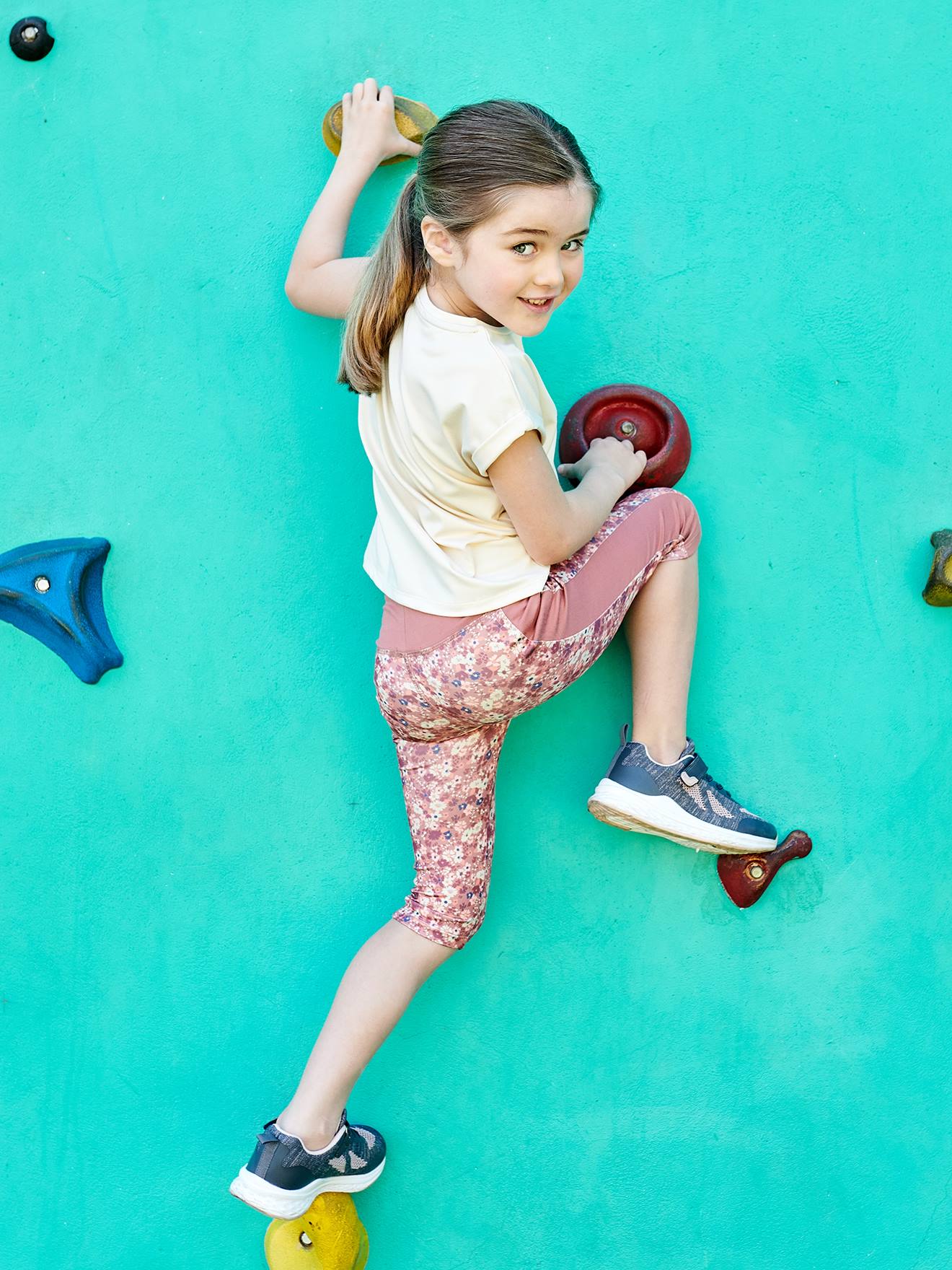 Vertbaudet Mädchen Sport-Set: T-Shirt & 3/4-Leggings - wollweiß