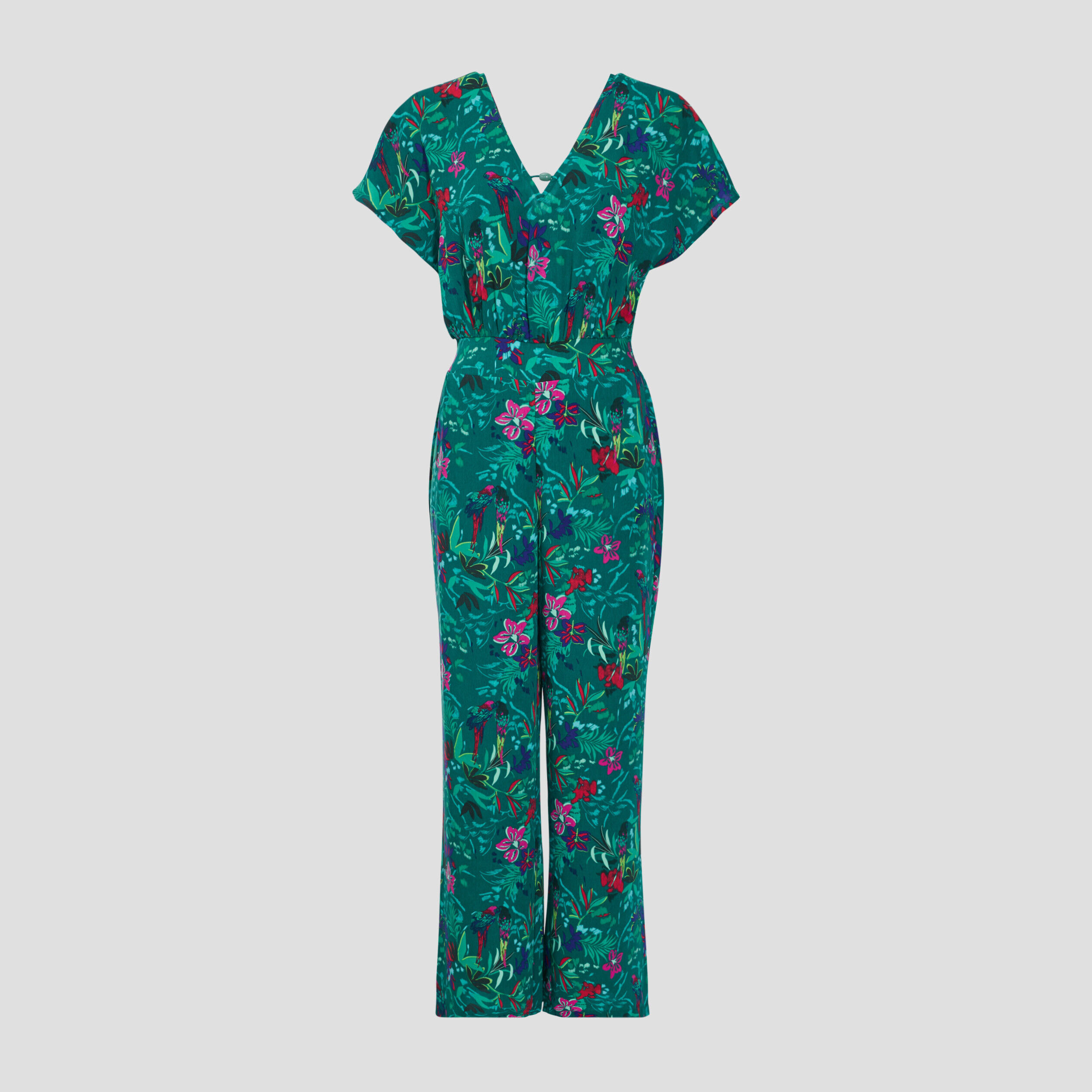 Combinaison manches courtes vert femme | Cache Cache