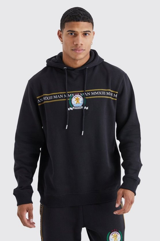 Man Gold Hoodie mit Trichterkragen