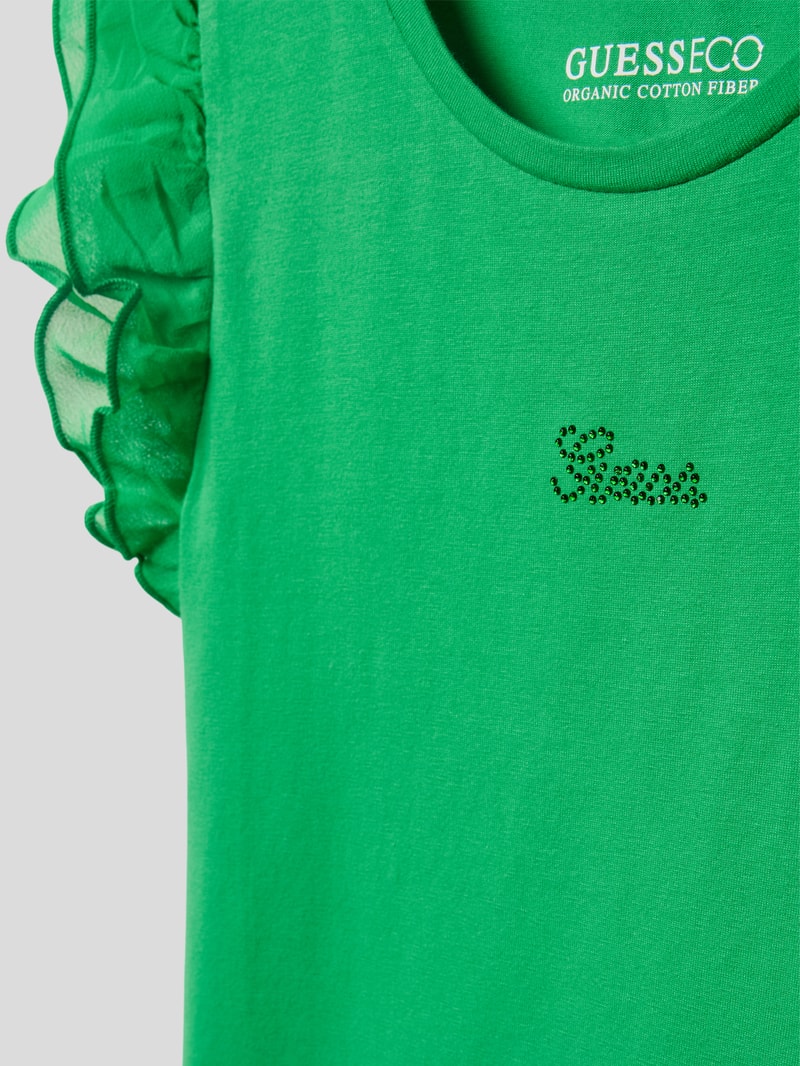 T-Shirt mit Volantärmeln in grün