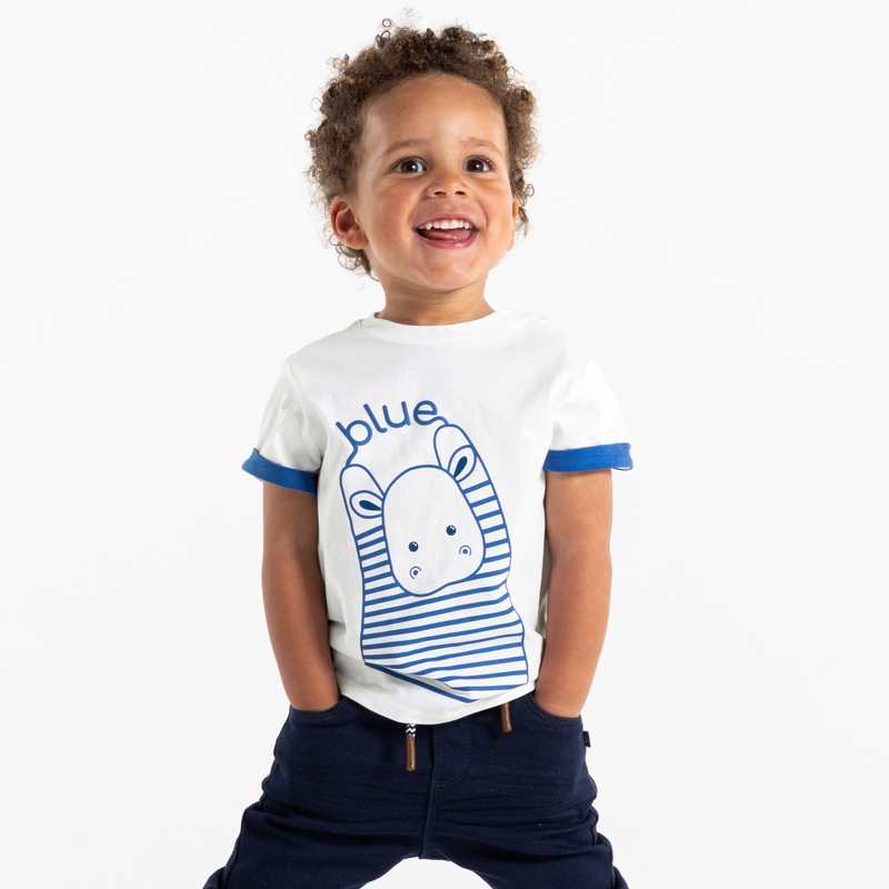 T-shirt bleu hippopotame bébé garçon