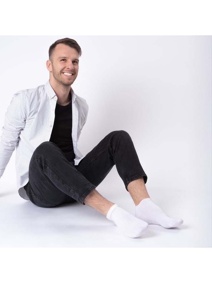 Occulto 10er Pack 100% Baumwolle Sneaker Socken Ingmar in Weiß günstig kaufen 43-46