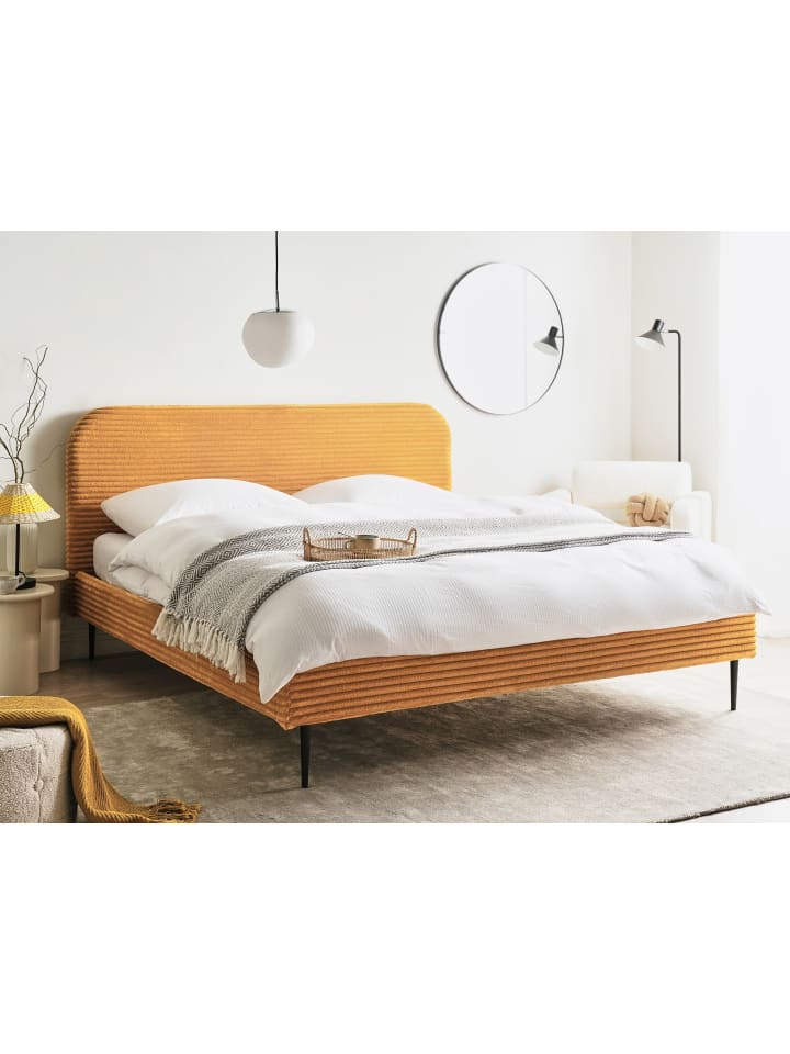 Beliani Doppelbett FLAYAT in Orange/Schwarz - (W) 193 x (H) 109 x (L) 215 cm günstig kaufen onesize