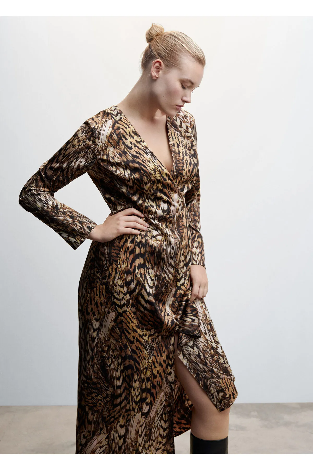 MANGO  Braunes Damenkleid 37047764