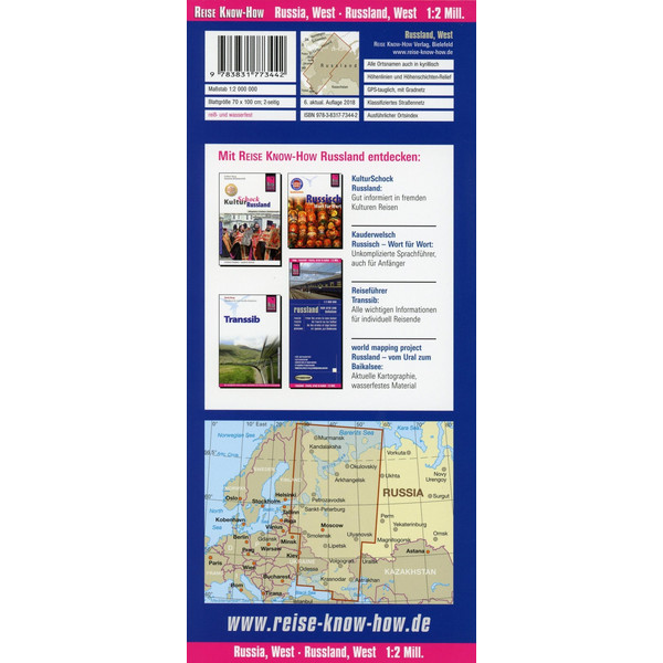 Reise Know-How Landkarte Russland West  1 : 2.000 000 - Straßenkarte