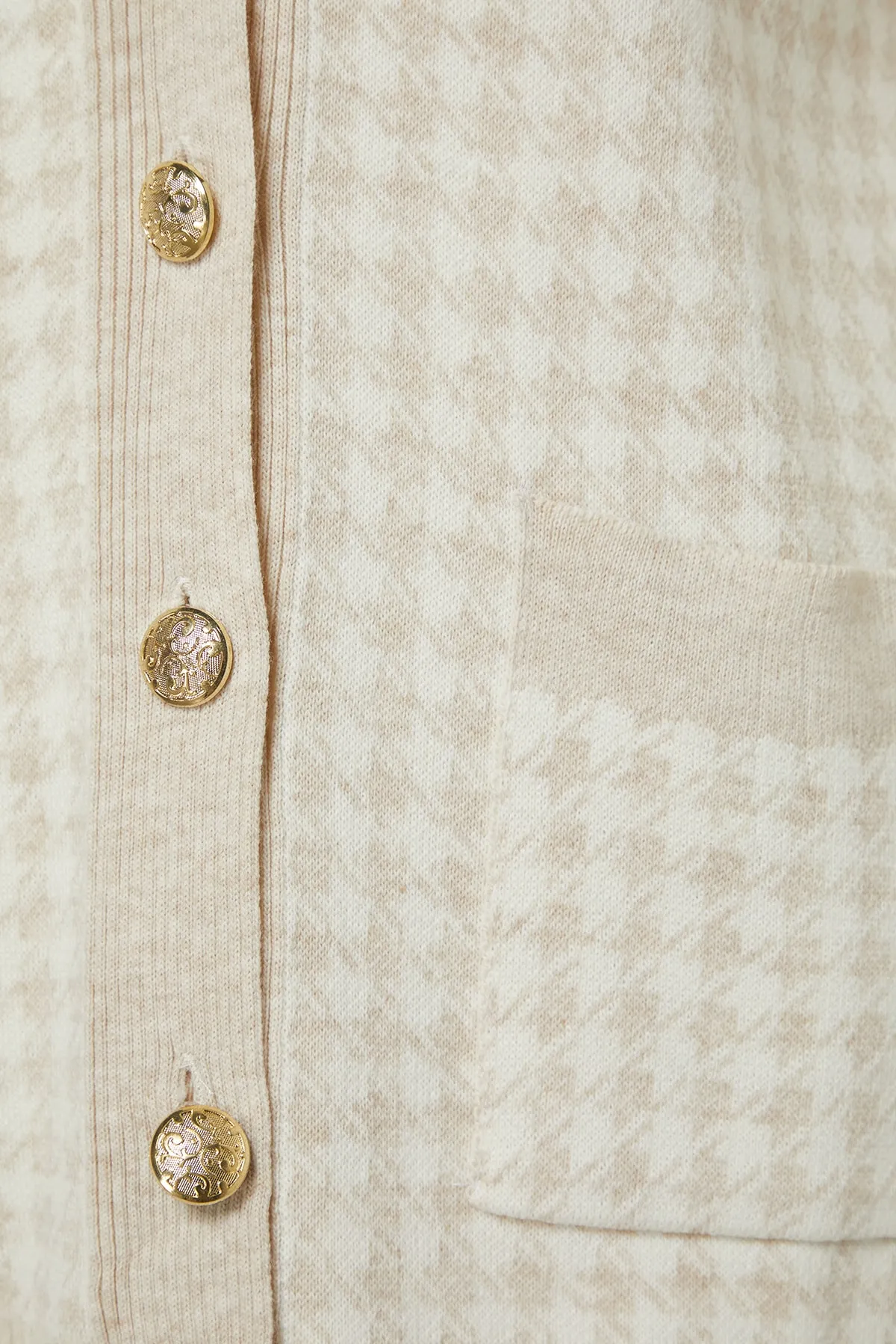 Trendyol Collection  Steinfarbener Strick-Cardigan mit weiter Passform TWOAW22HI0179