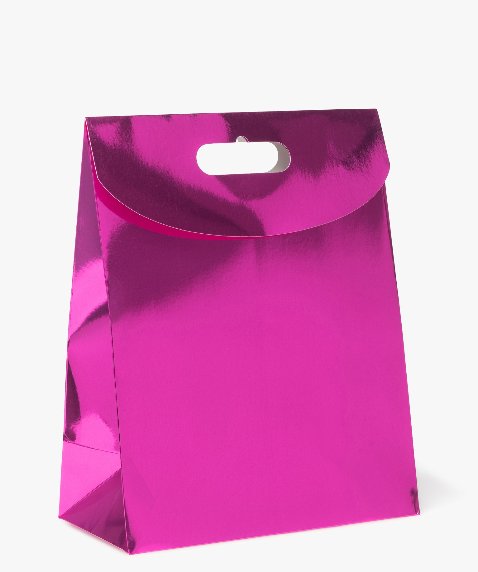 Sac cadeau petit format avec rabat scratch coloris métallisé rose | GEMO