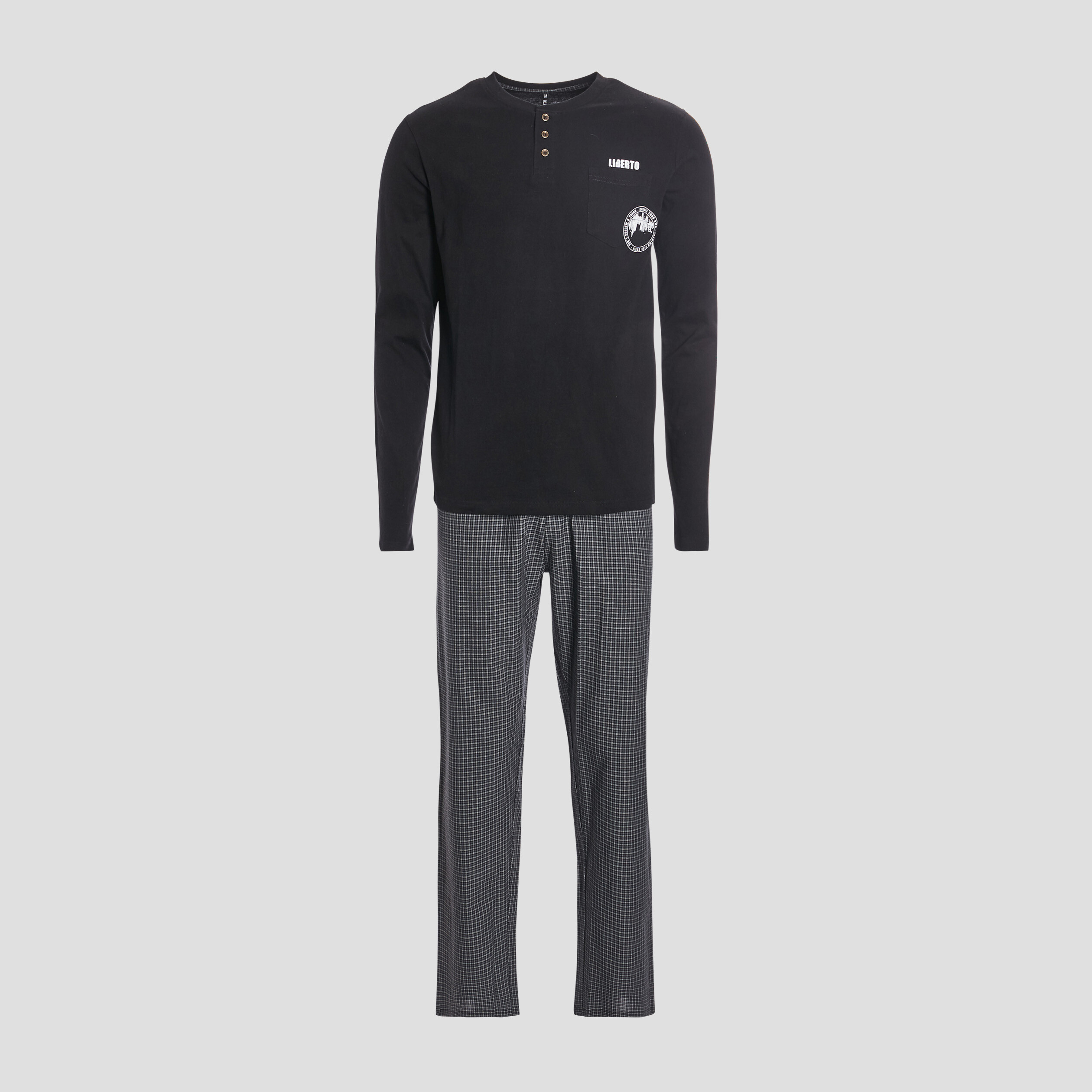 Ensemble pyjama 2 pièces noir homme | La Halle