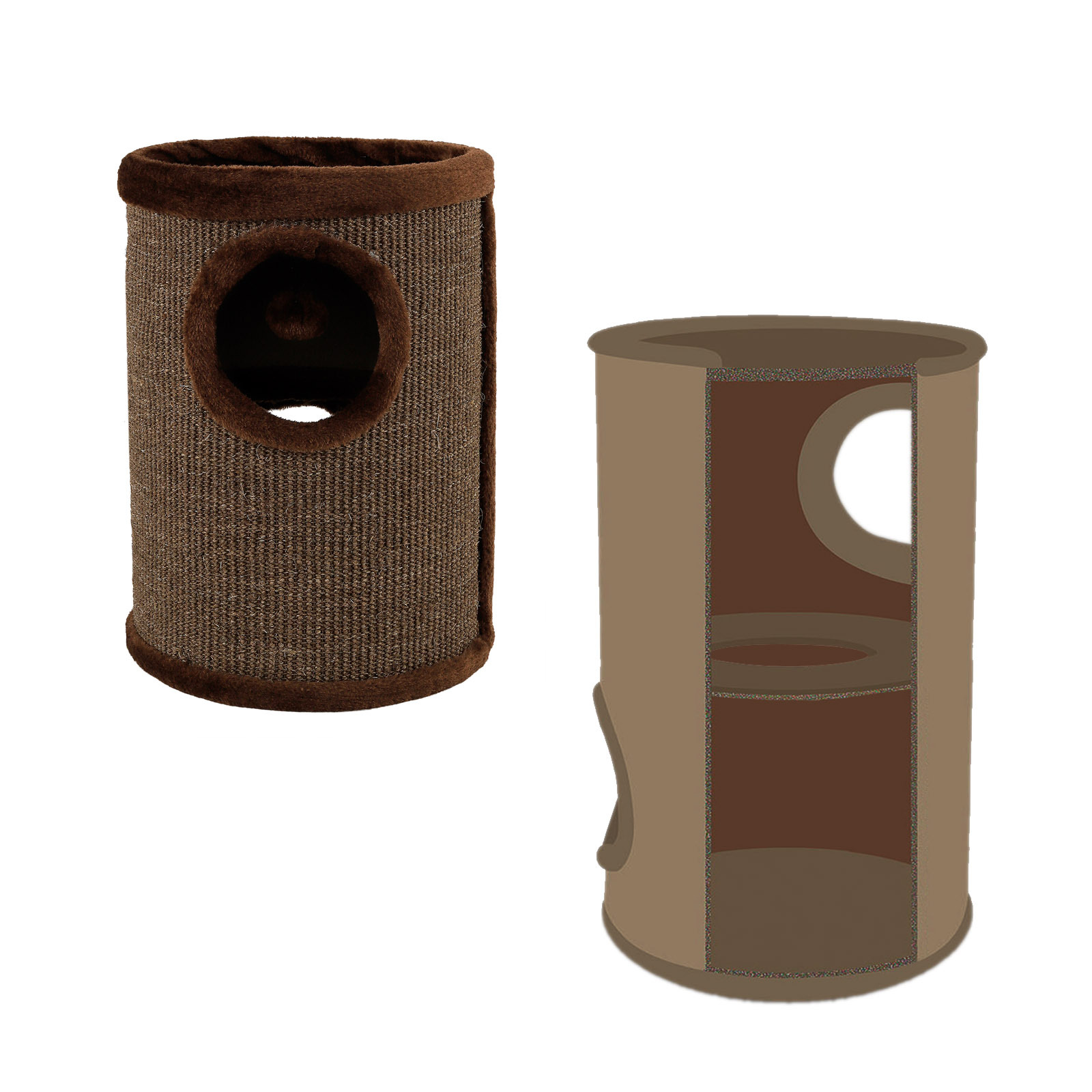 Lionto Kratztonnen Lionto 50cm Kratztonne mit Sisal braun