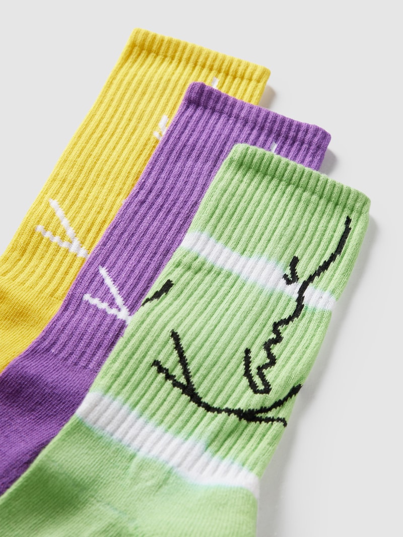 Socken mit Label-Print im 3er-Pack in mint