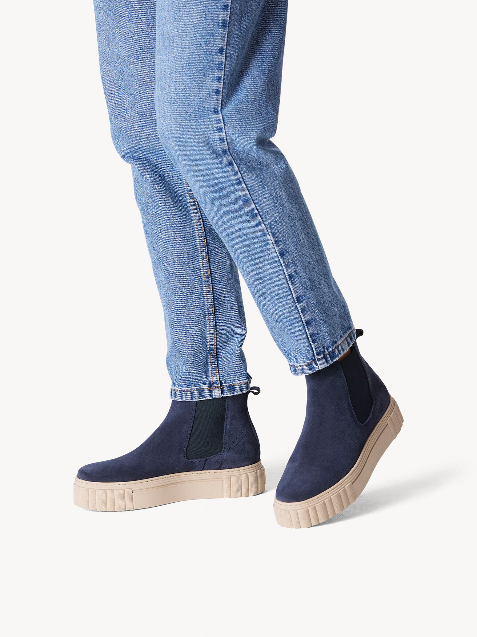 Bottine Chelsea en cuir - bleu