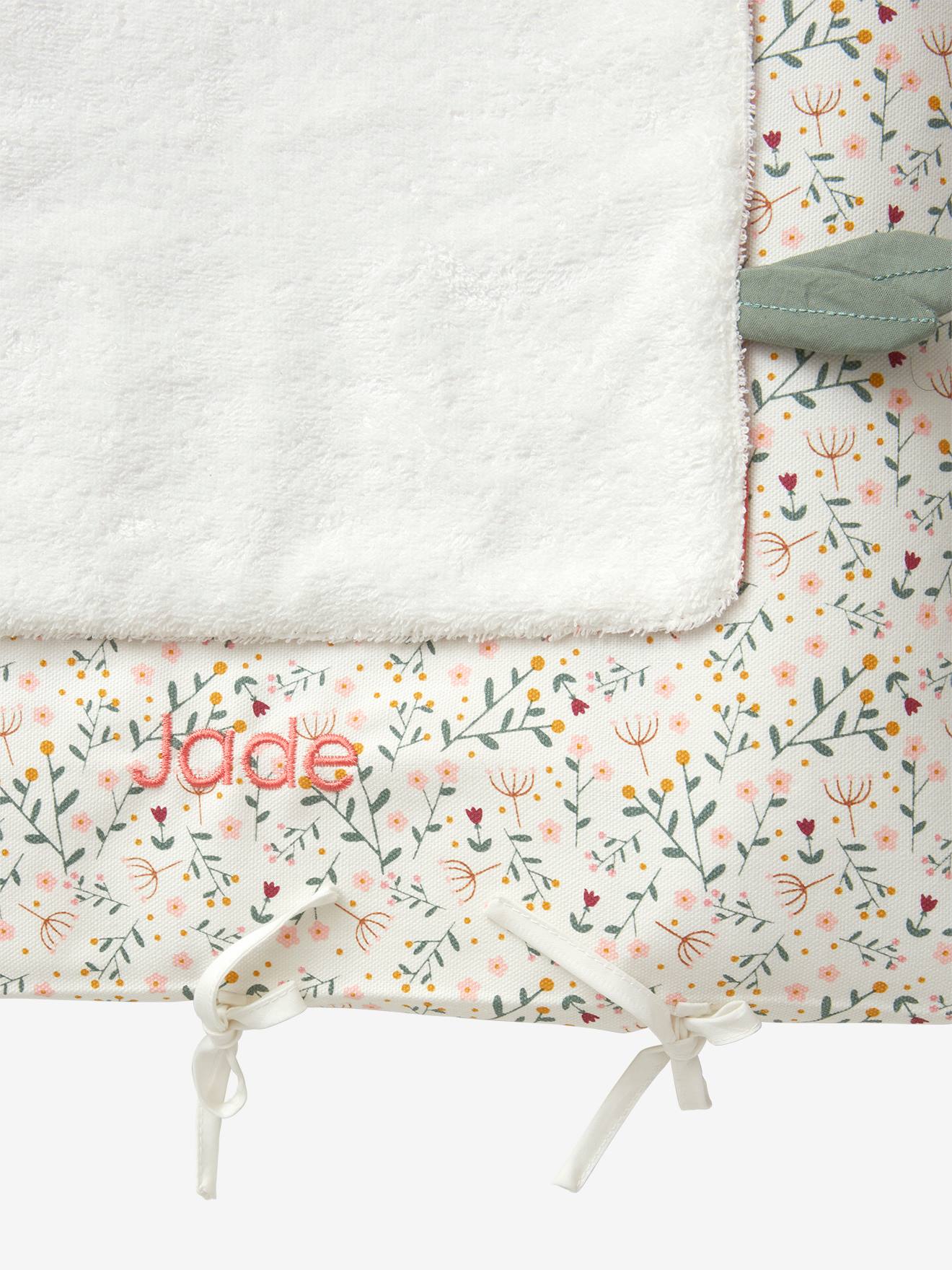 Vertbaudet Baby Wickelauflage-Set BLUMENZAUBER, personalisierbar - mehrfarbig