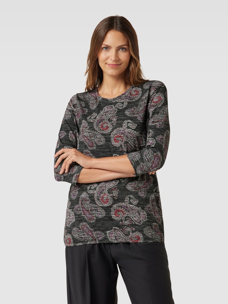 Longsleeve mit 3/4-Arm Modell 'GALINA' in bordeaux rot