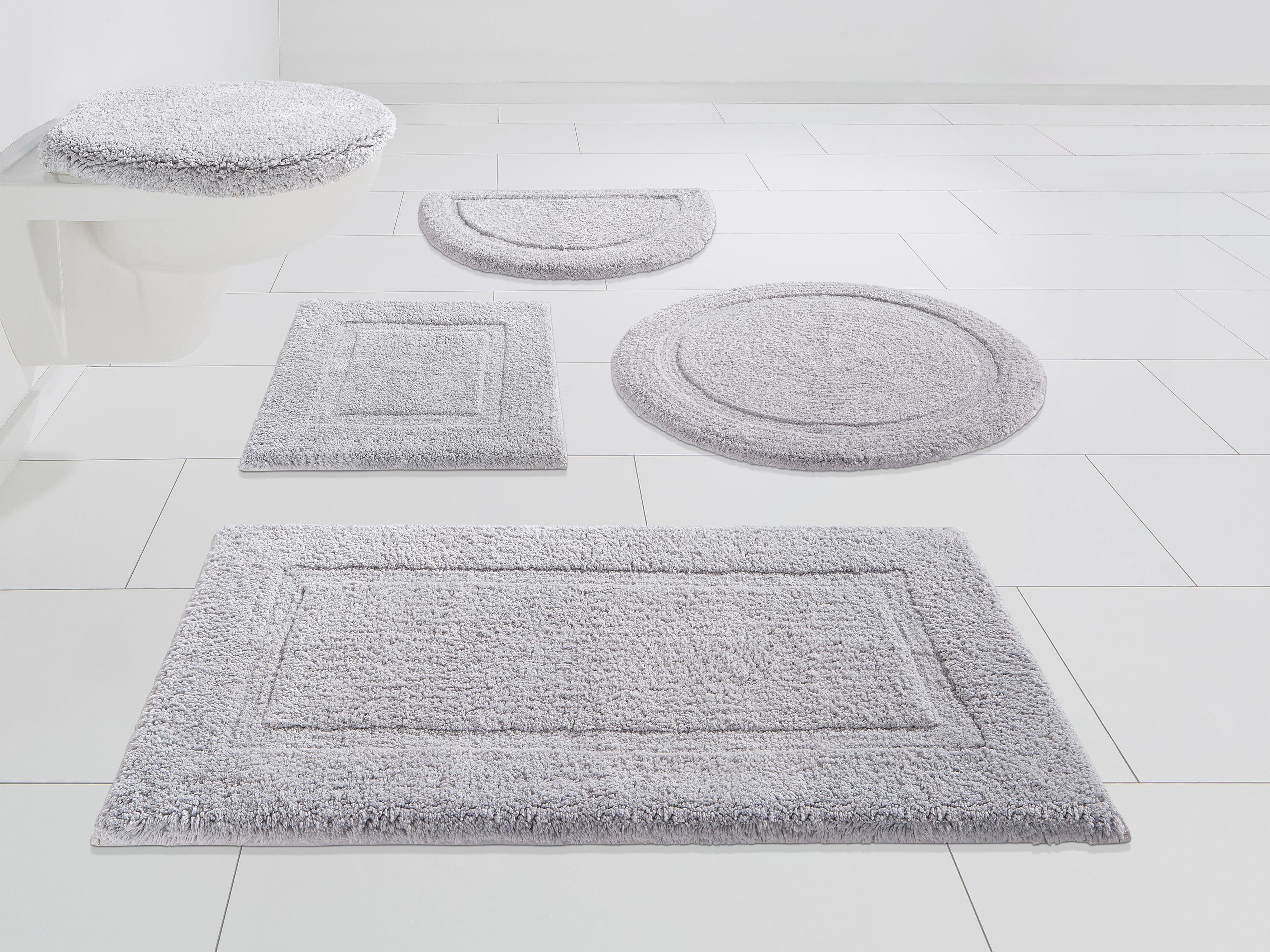 Badematte Luana andas, Höhe 13 mm, fußbodenheizungsgeeignet, schnell trocknend, strapazierfähig, Baumwolle, rechteckig, Hoch-Tief-Effekt, weich, trocknergeeignet, pflegeleicht, Uni-Farben