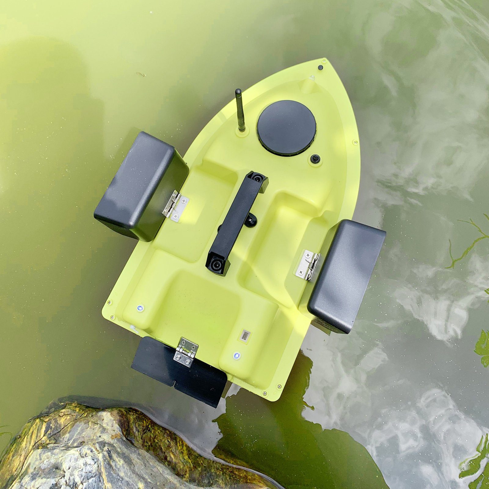 Tidyard RC-Boot GPS Fischerköderboot mit 3 Köderbehältern 400-500M Fernreichweite