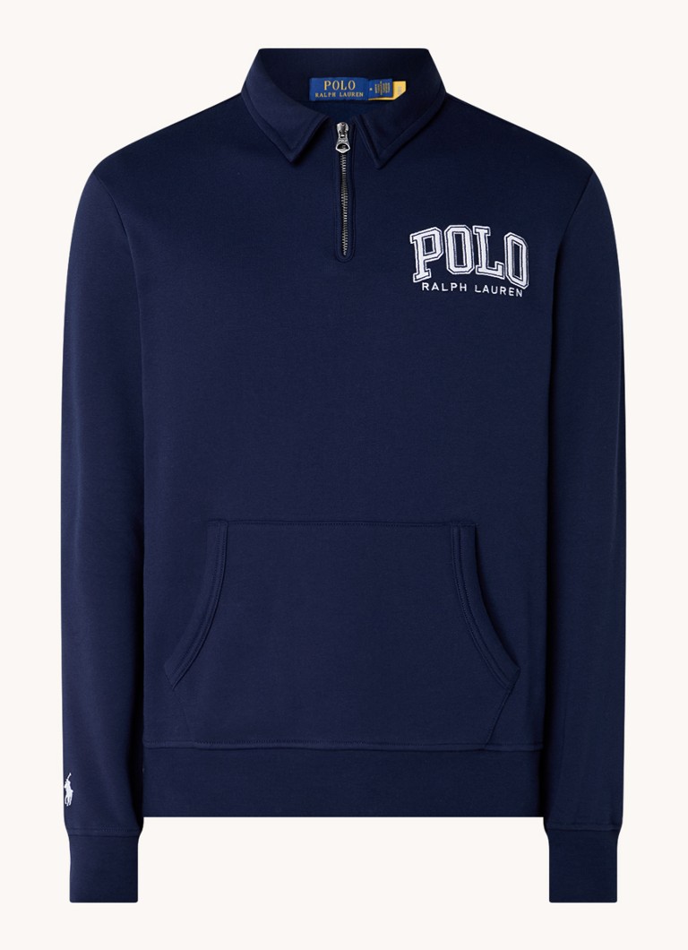 Πουλόβερ Ralph Lauren με μισό φερμουάρ και κέντημα λογότυπου