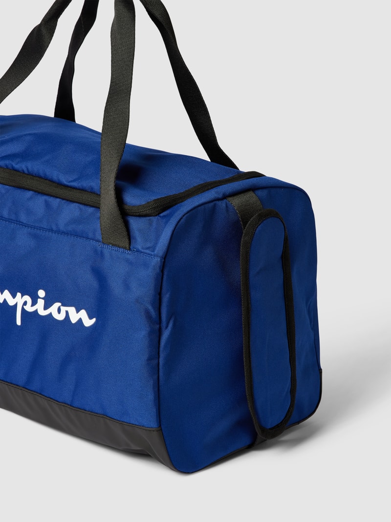 Weekender mit Label-Print Modell 'Duffle' in marineblau