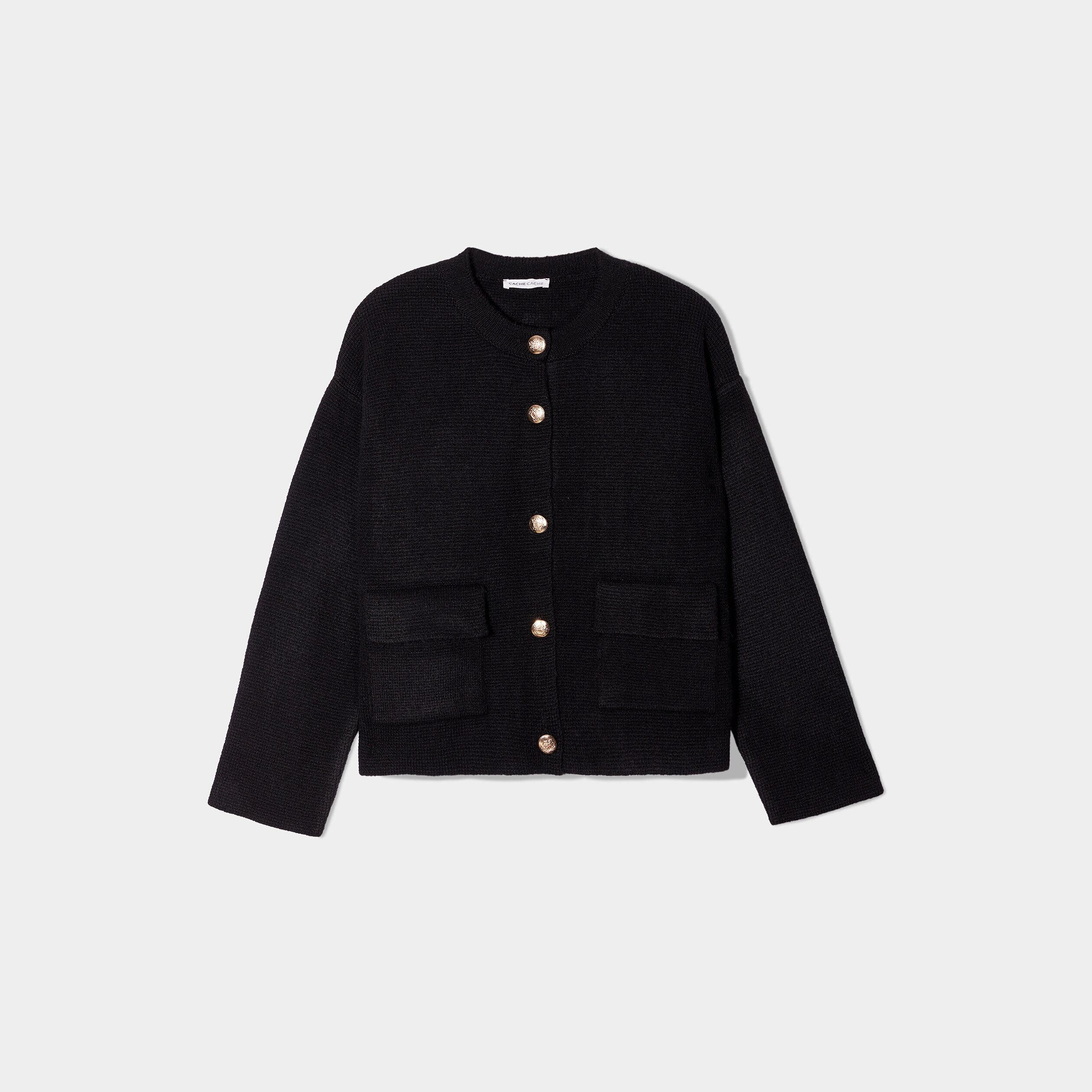 Veste manches longues boutonné noir femme | Cache Cache